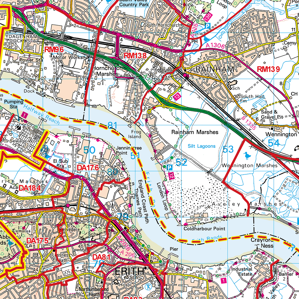 Romford - RM - Postcode Sector Map (G104)