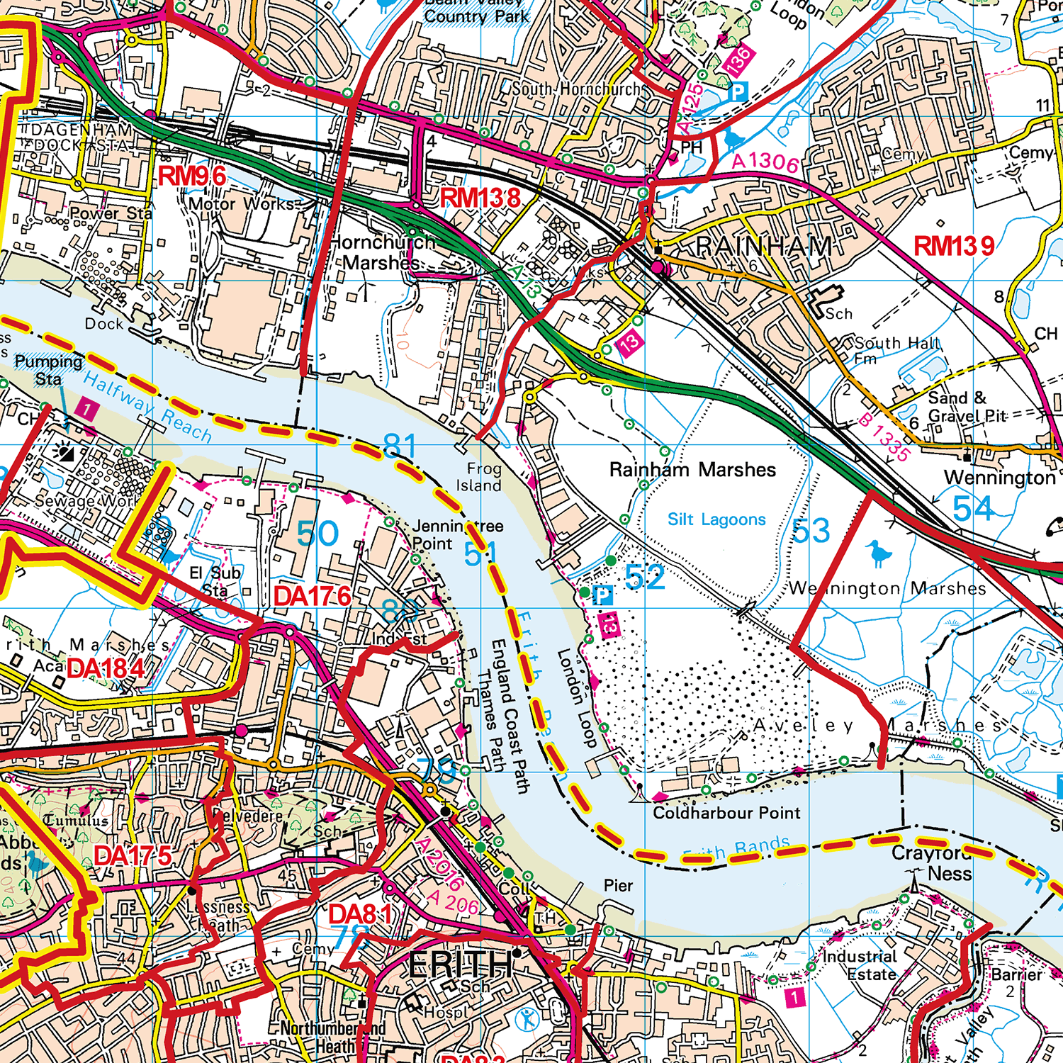 Romford - RM - Postcode Sector Map (G104)