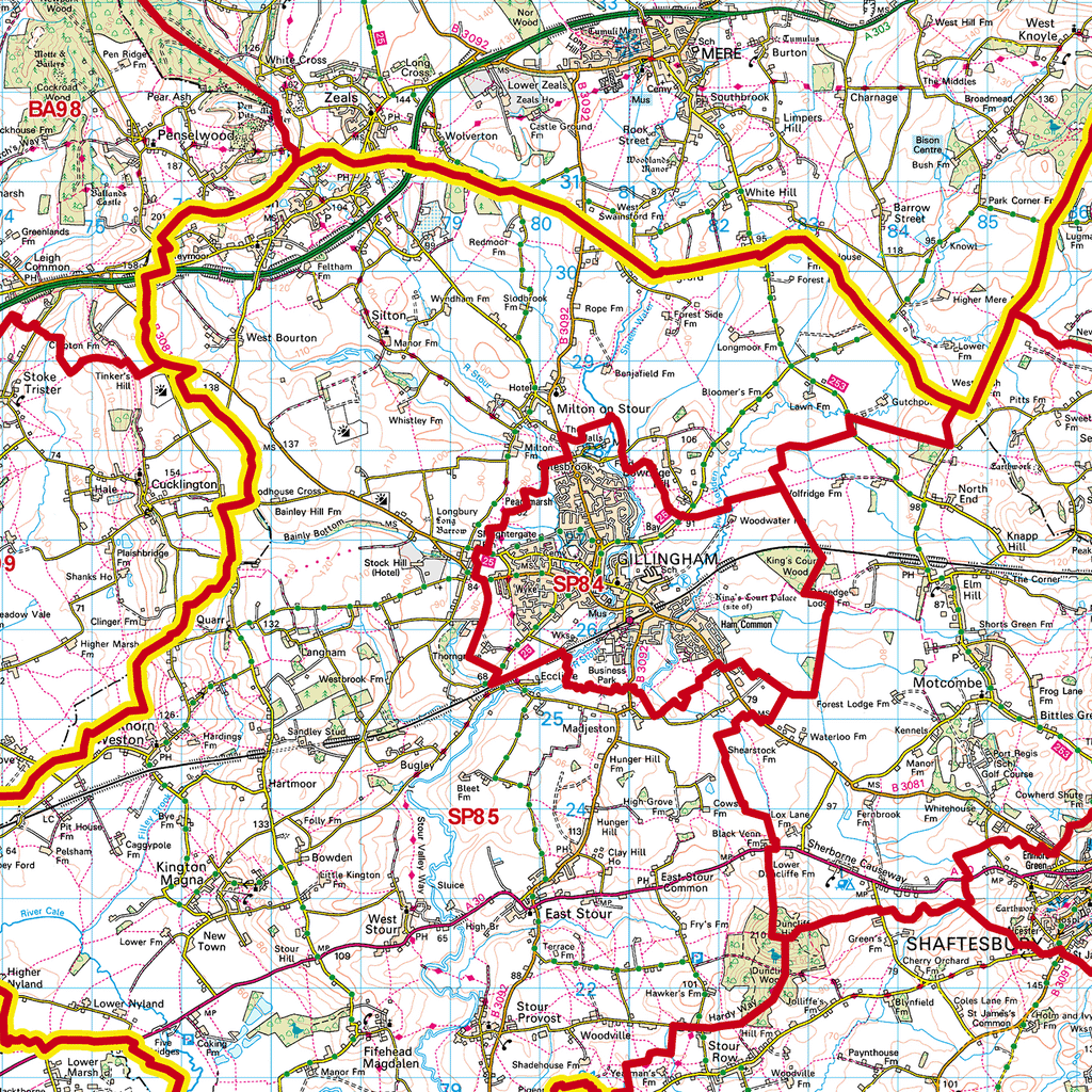 Salisbury - SP - Postcode Sector Map (G108)