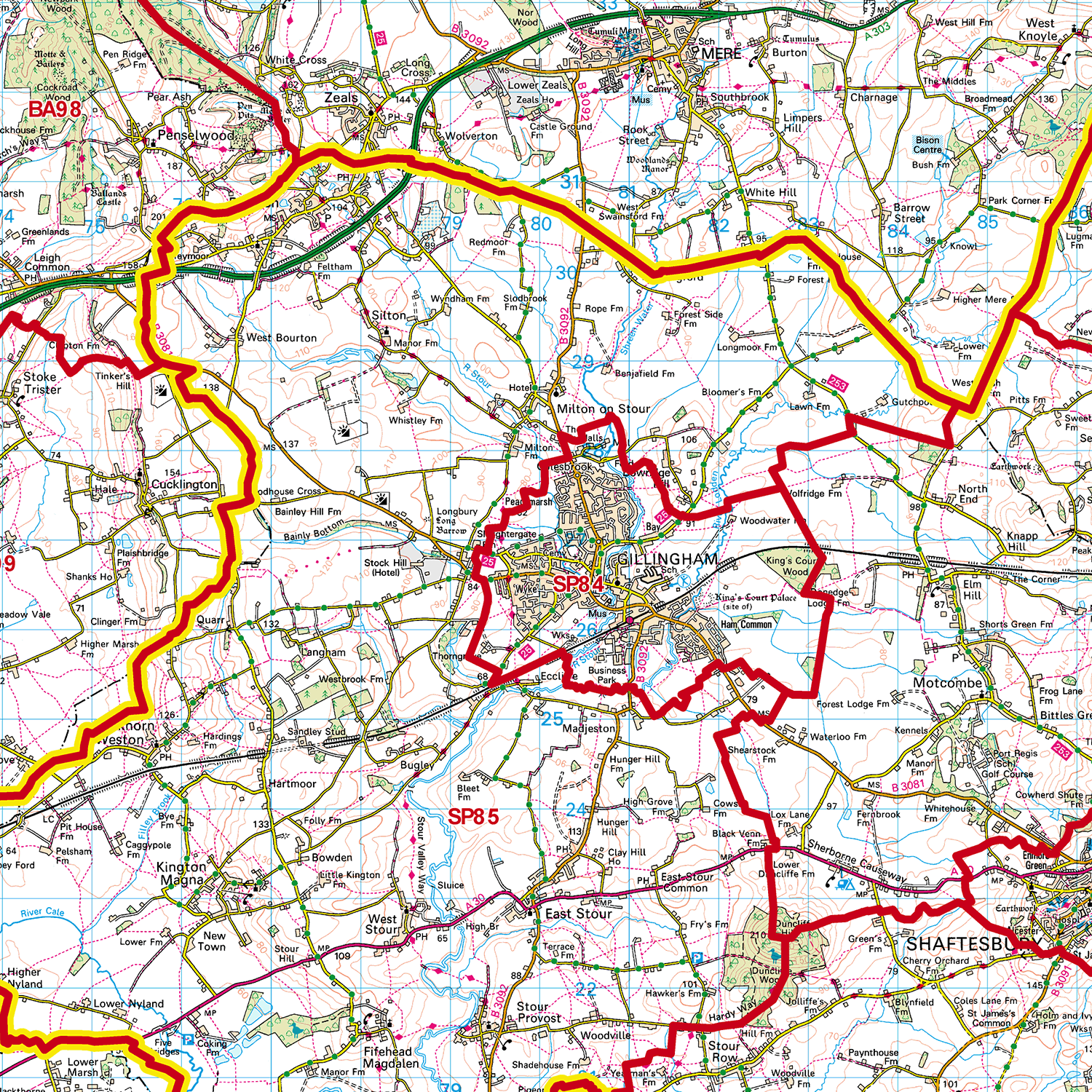 Salisbury - SP - Postcode Sector Map (G108)