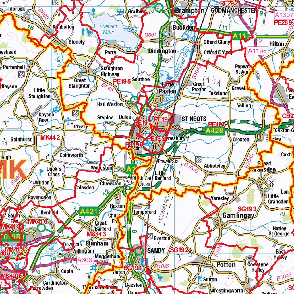 Peterborough - PE - Postcode Sector Map (G10)