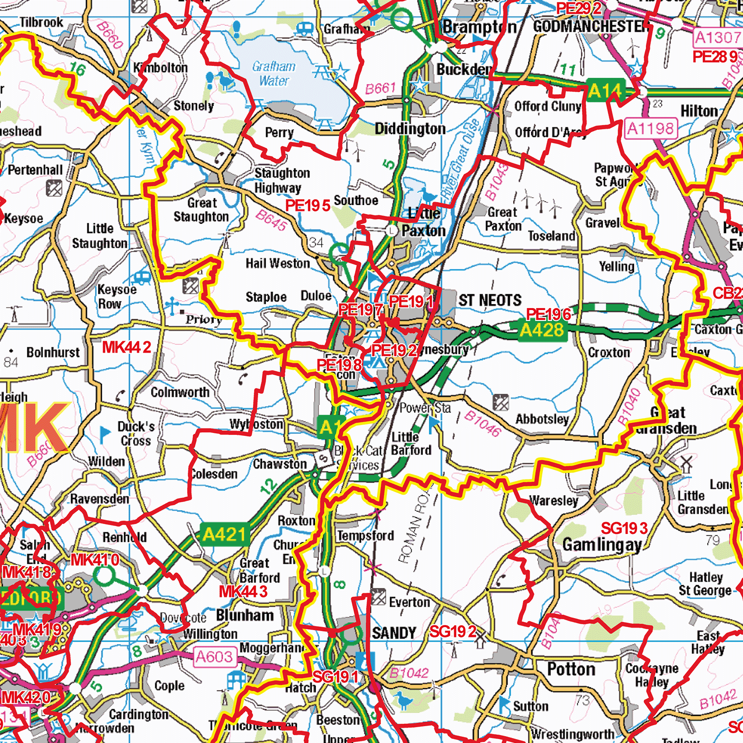Peterborough - PE - Postcode Sector Map (G10)