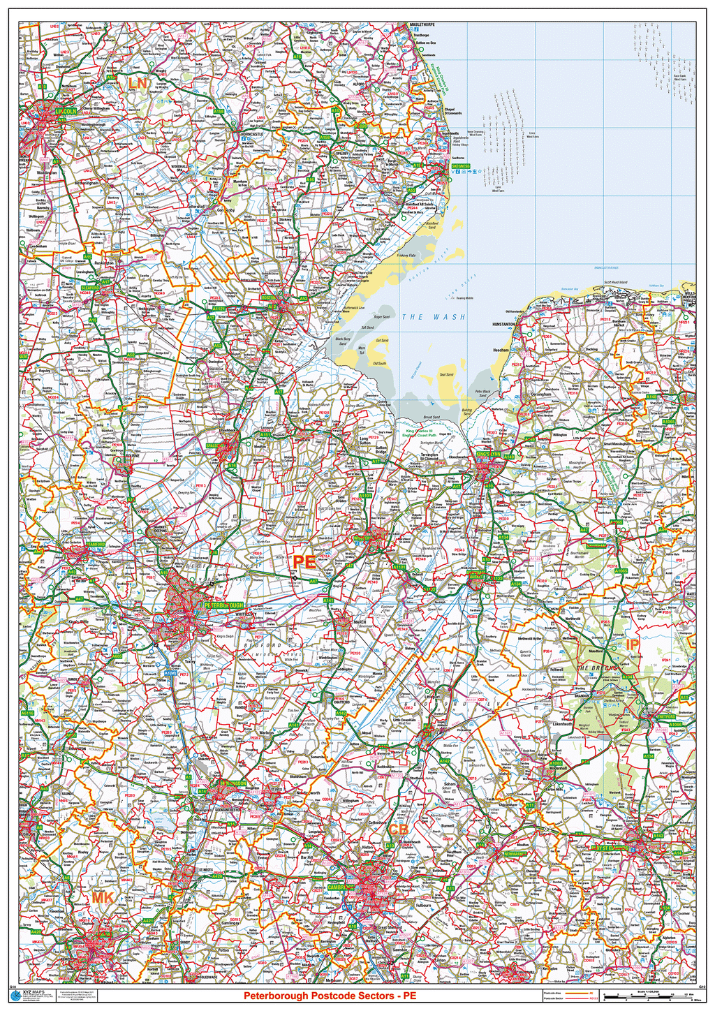 Peterborough - PE - Postcode Sector Map (G10)