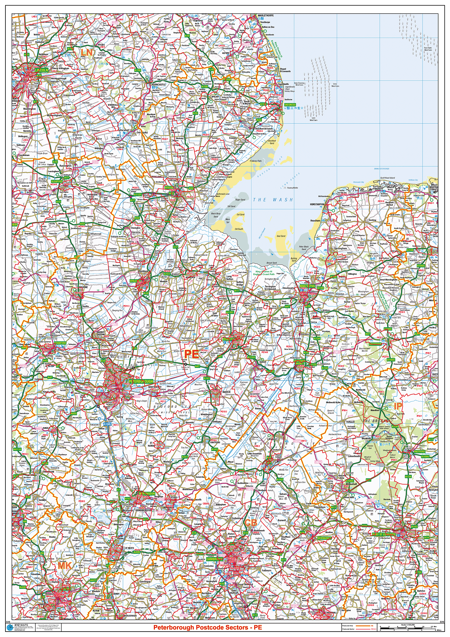 Peterborough - PE - Postcode Sector Map (G10)
