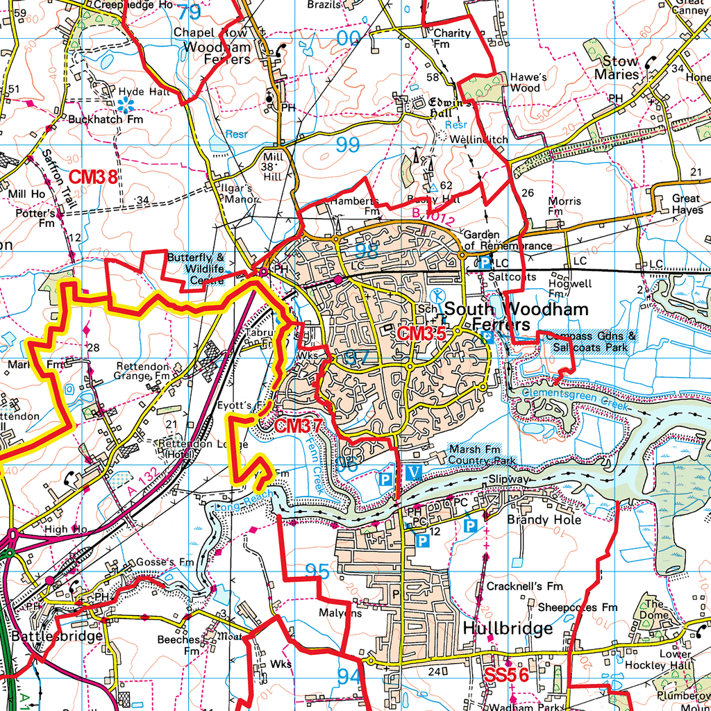 Southend on Sea  - SS - Postcode Sector Map (G110)