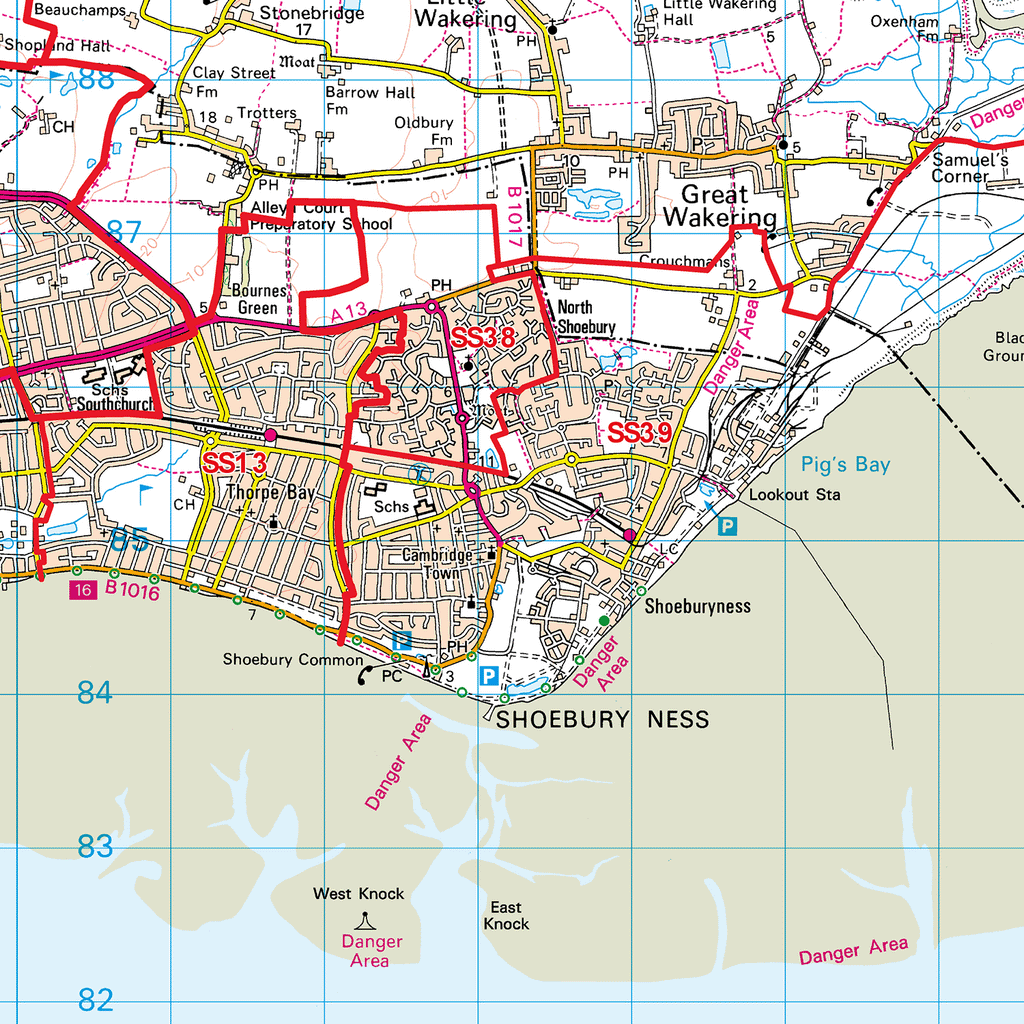 Southend on Sea  - SS - Postcode Sector Map (G110)