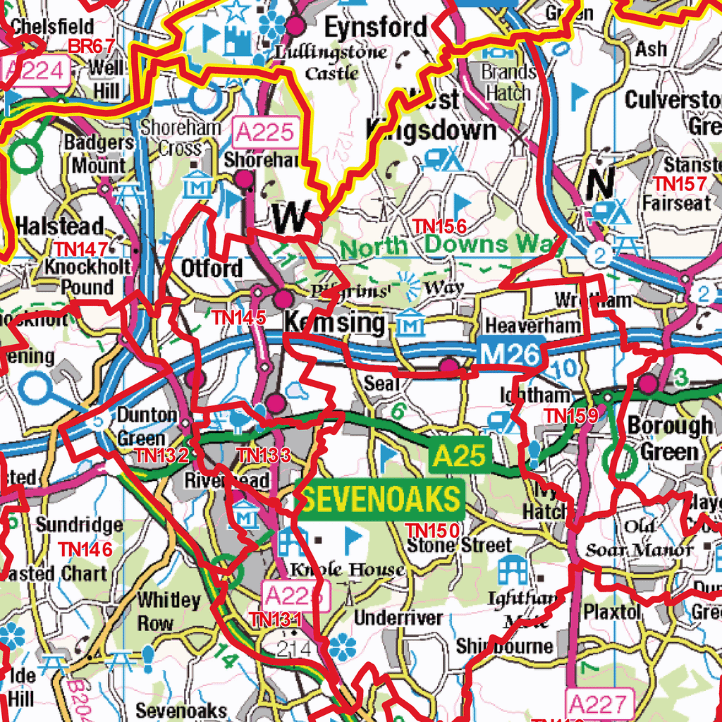 Tonbridge - TN - Postcode Sector Map (G113)