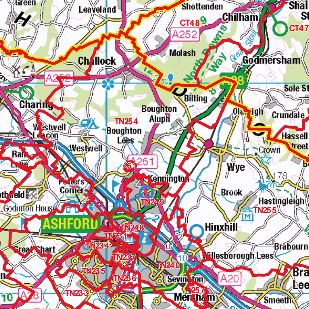 Tonbridge - TN - Postcode Sector Map (G113)