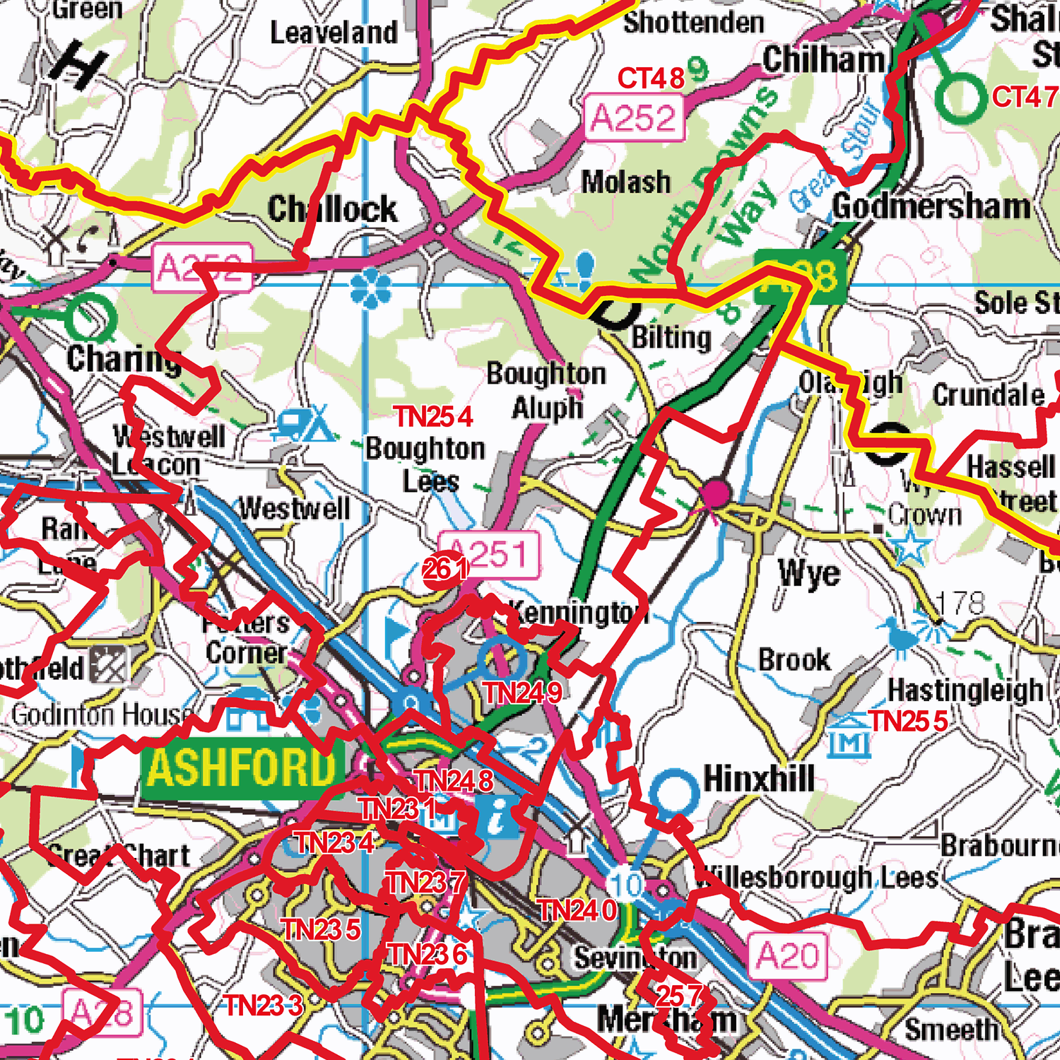 Tonbridge - TN - Postcode Sector Map (G113)