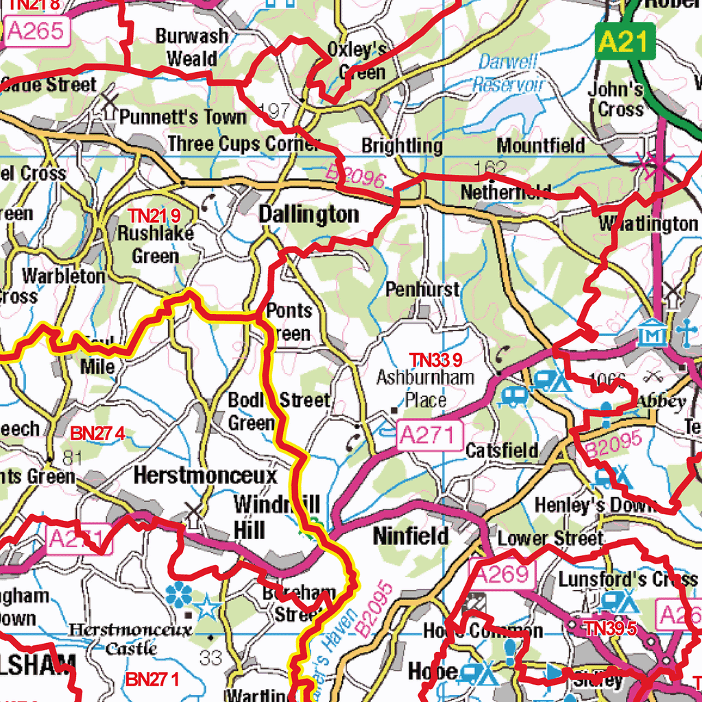 Tonbridge - TN - Postcode Sector Map (G113)