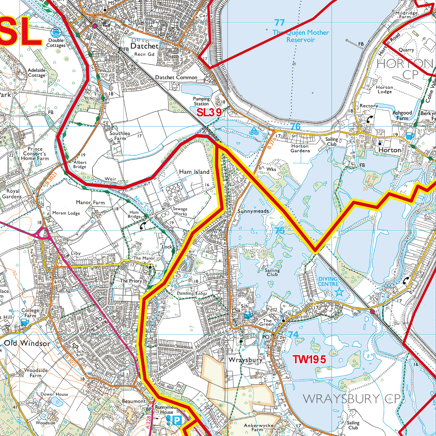 Twickenham - TW - Postcode Sector Map (G116)