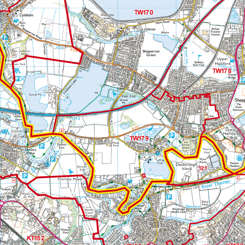 Twickenham - TW - Postcode Sector Map (G116)
