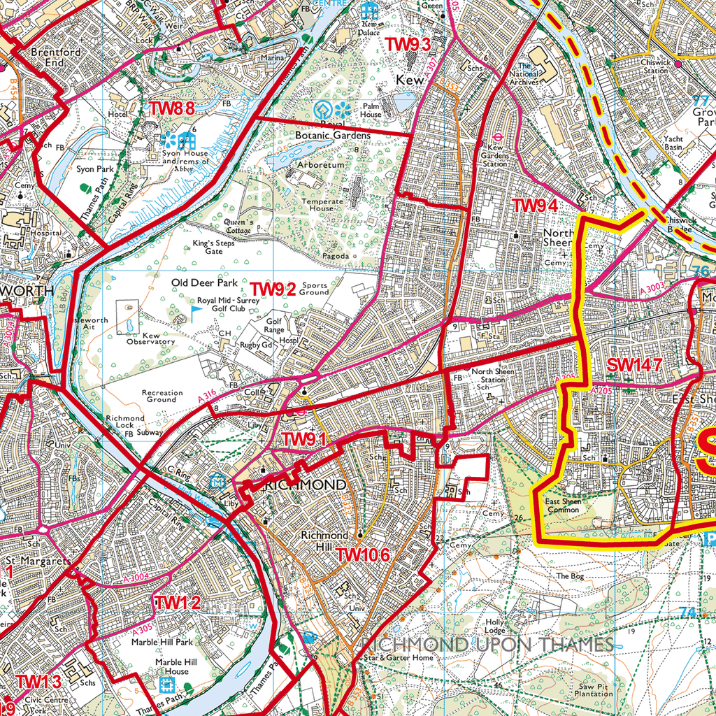 Twickenham - TW - Postcode Sector Map (G116)