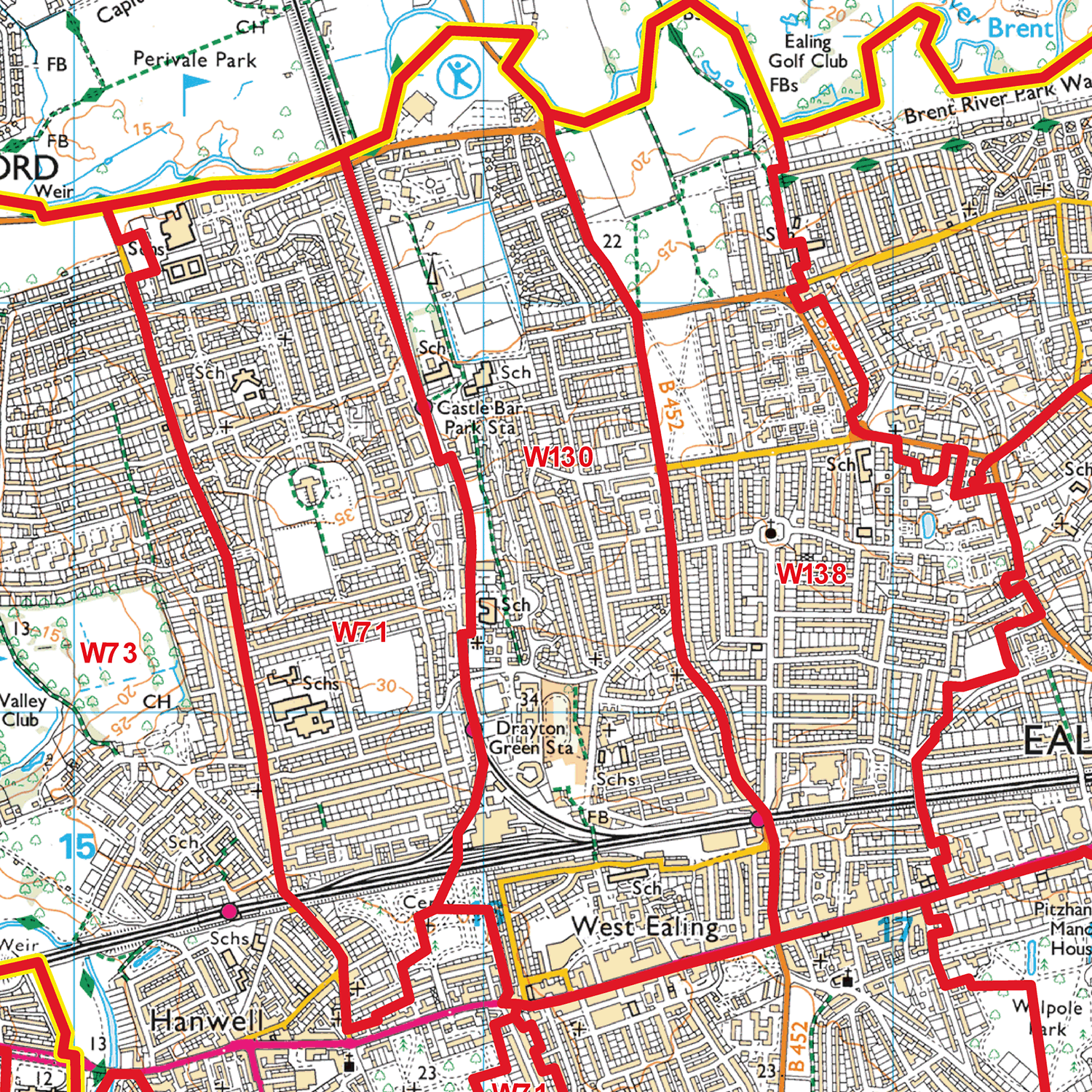 West London - W - Postcode Sector Map (G118)