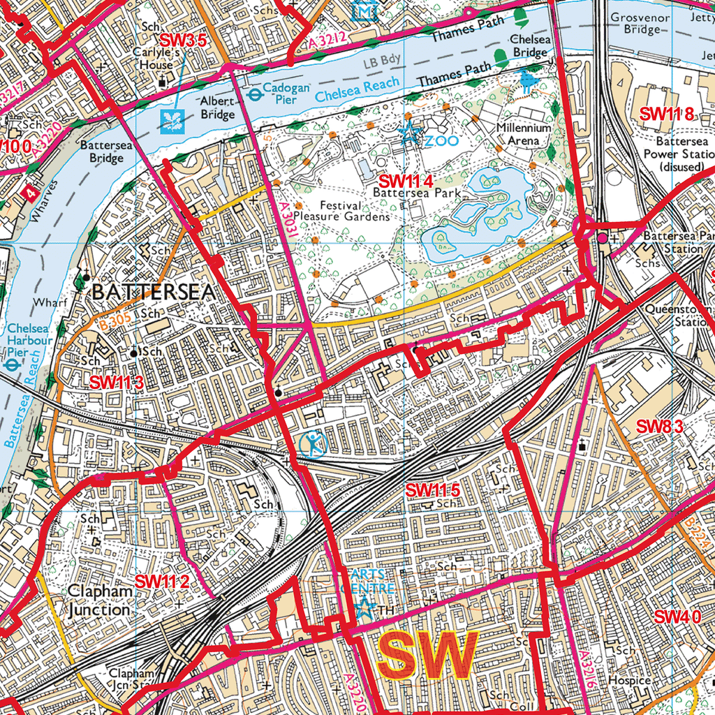 West London - W - Postcode Sector Map (G118)