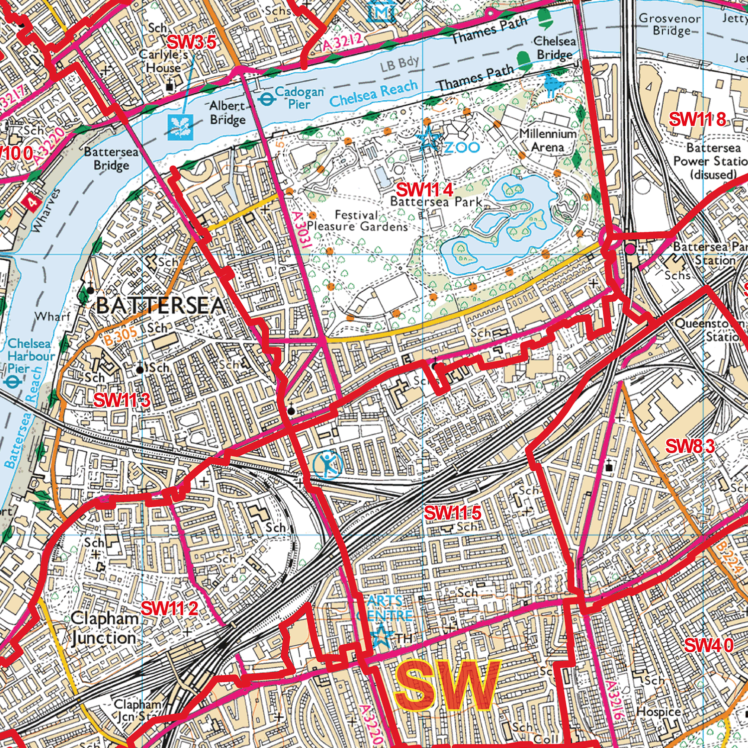 West London - W - Postcode Sector Map (G118)