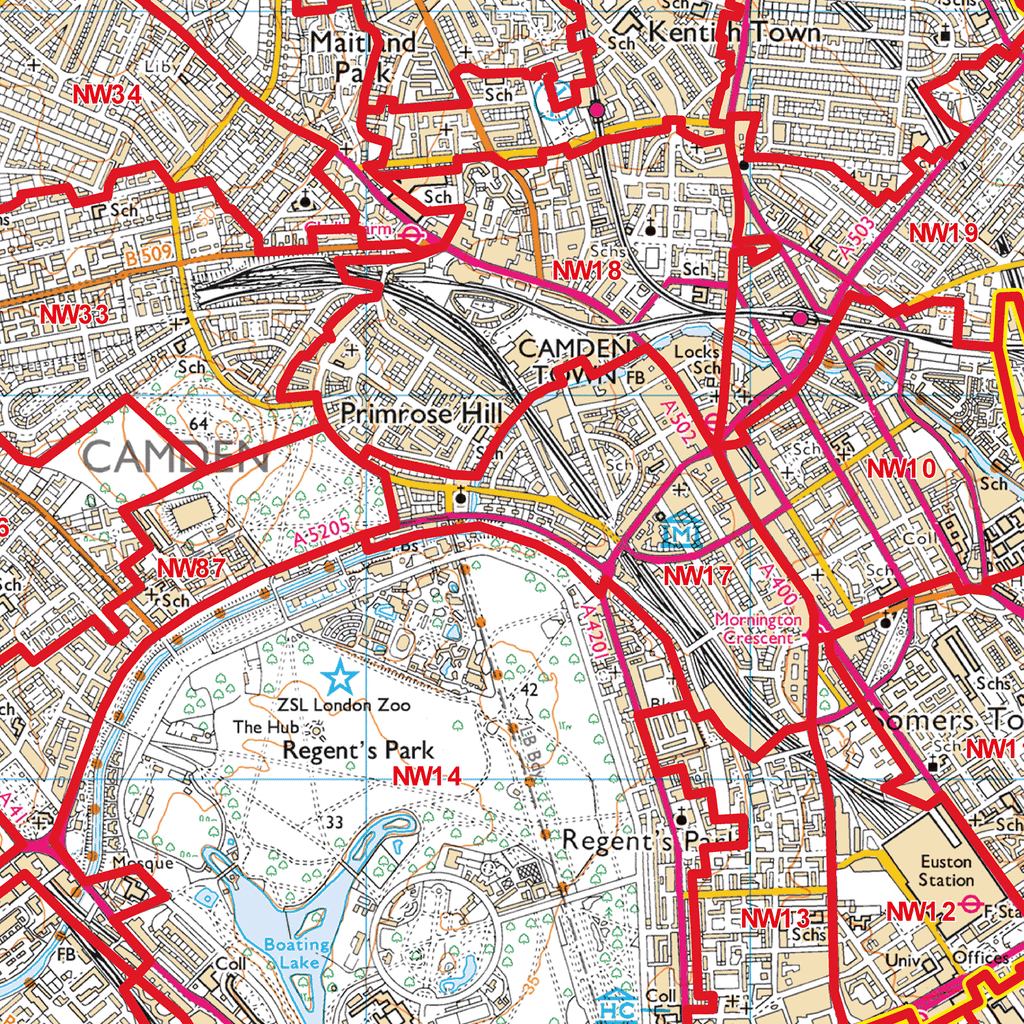 West London - W - Postcode Sector Map (G118)