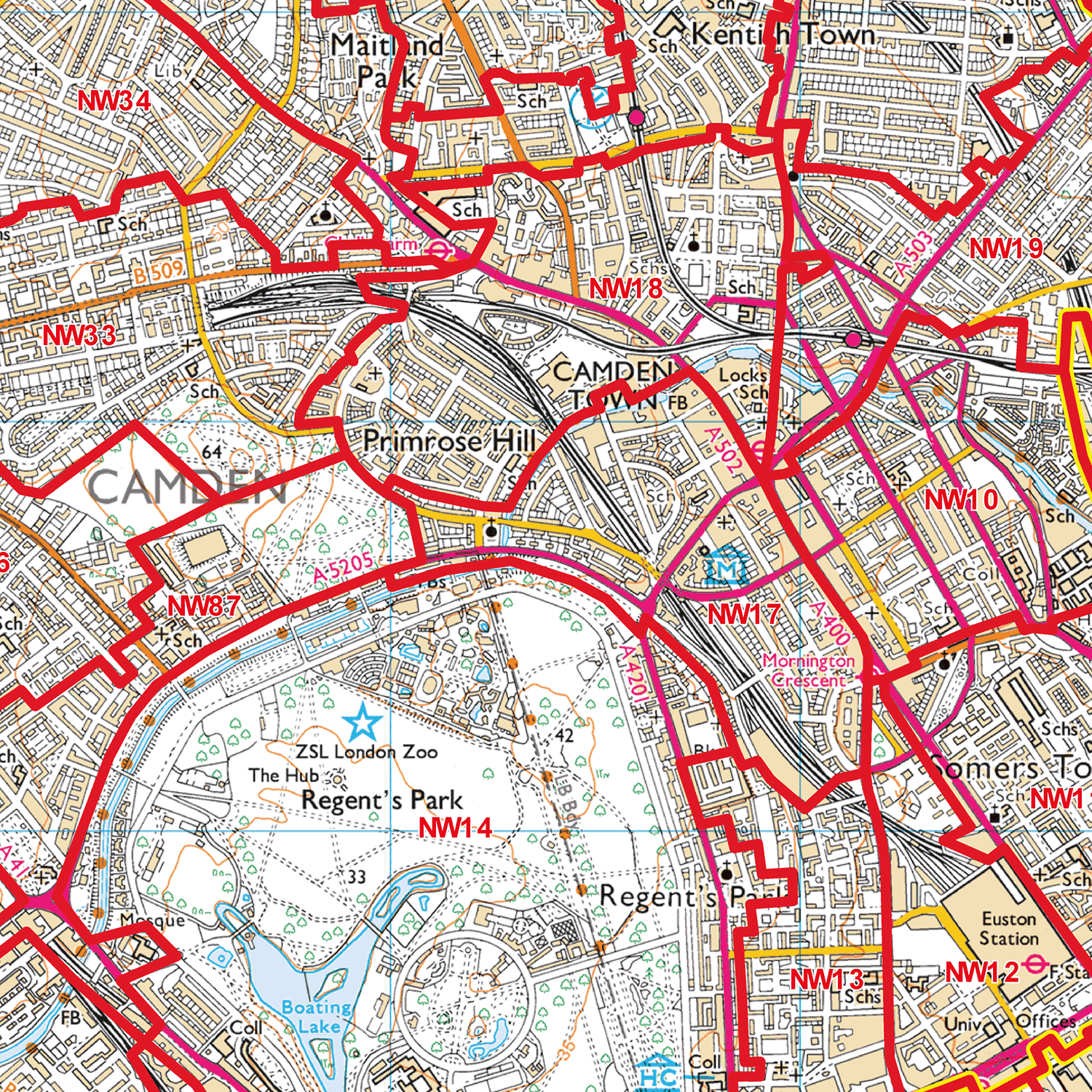 West London - W - Postcode Sector Map (G118)