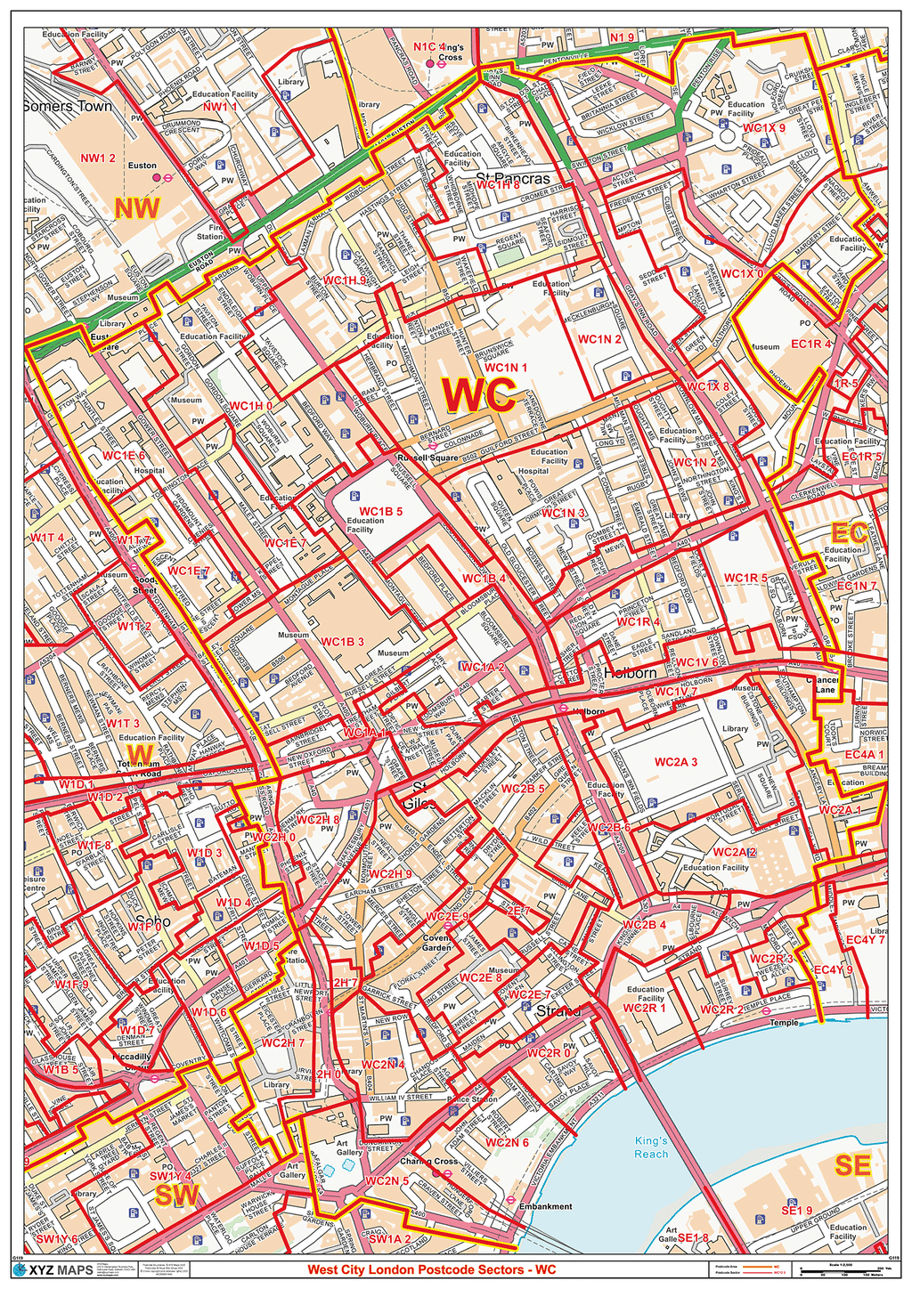 West City London - WC - Postcode Sector Map (G119)