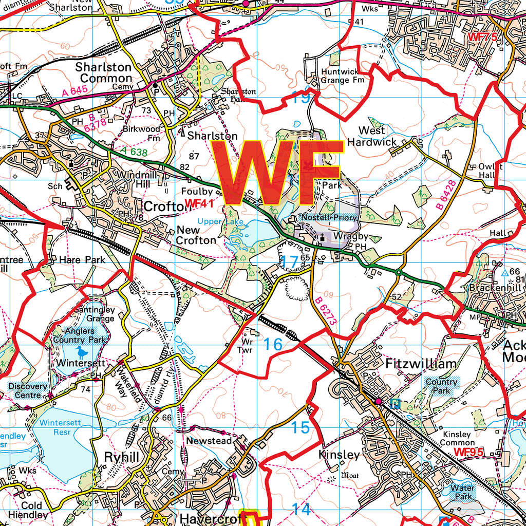 Wakefield - WF - Postcode Sector Map (G120)