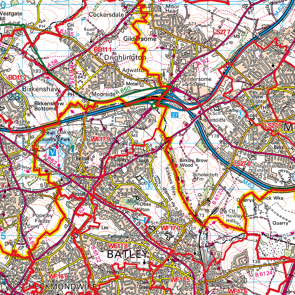 Wakefield - WF - Postcode Sector Map (G120)