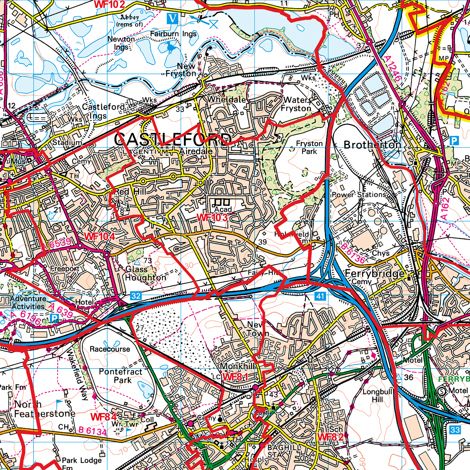 Wakefield - WF - Postcode Sector Map (G120)