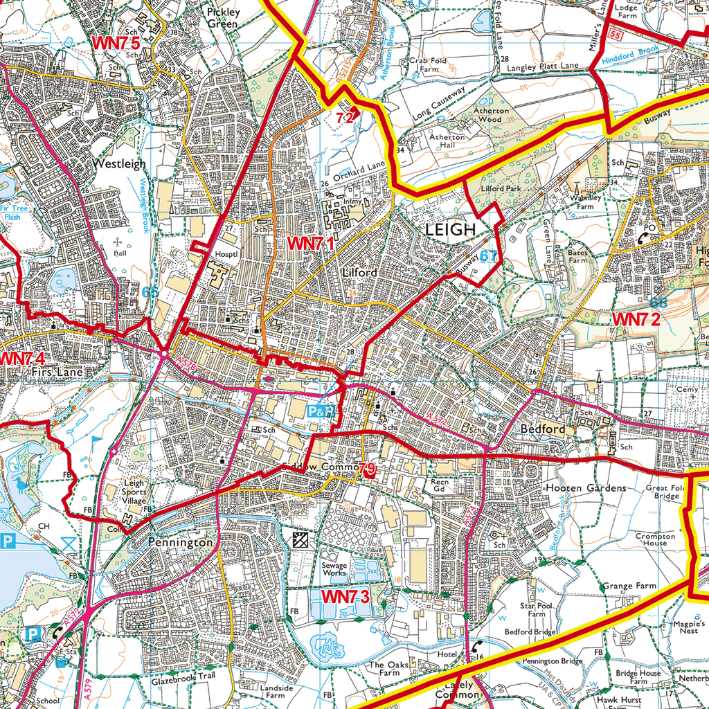 Wigan - WN - Postcode Sector Map (G121)