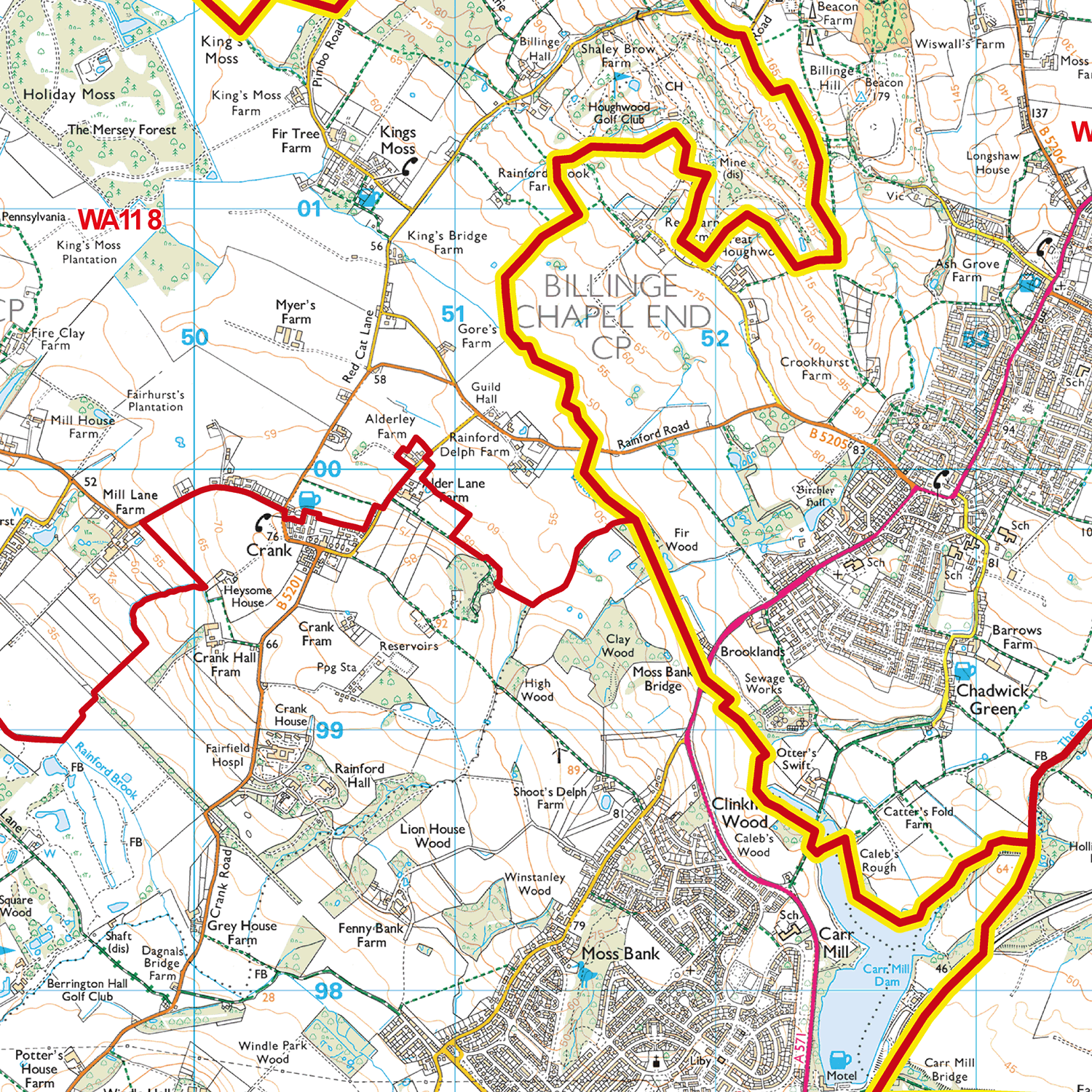 Wigan - WN - Postcode Sector Map (G121)