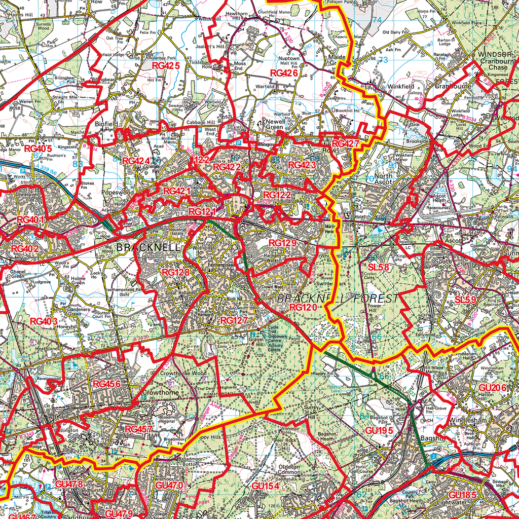 Reading - RG - Postcode Sector Map (G12)