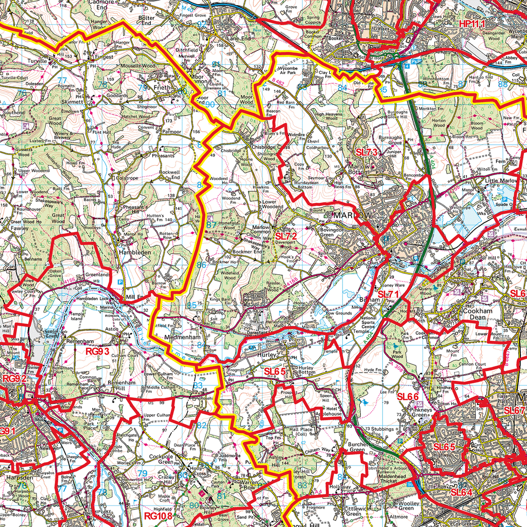 Reading - RG - Postcode Sector Map (G12)