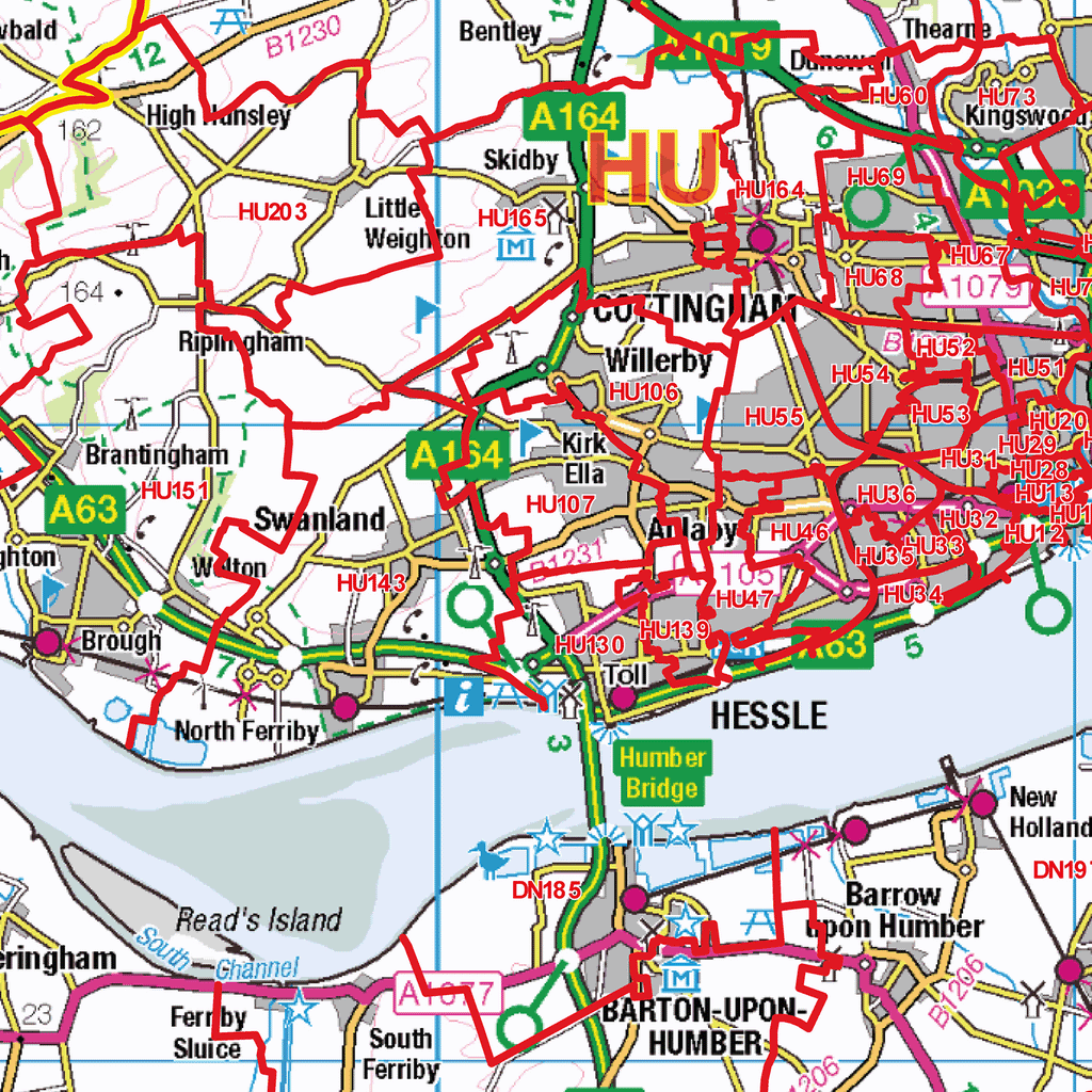 Doncaster - DN - Postcode Wall Map (G13)