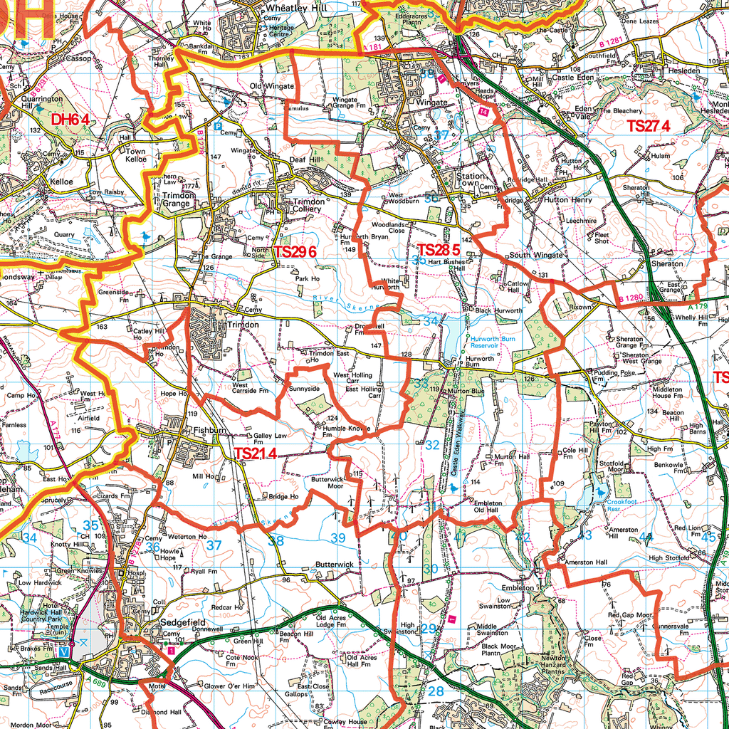 Teesside - TS - Postcode Sector Map (G15) – XYZ Maps