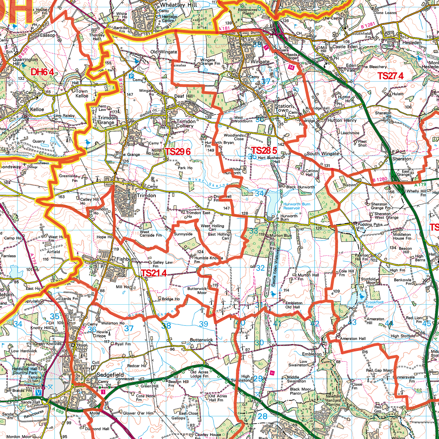 G15 Postcode Teesside - TS - Postcode Sector Map (G15) – XYZ Maps