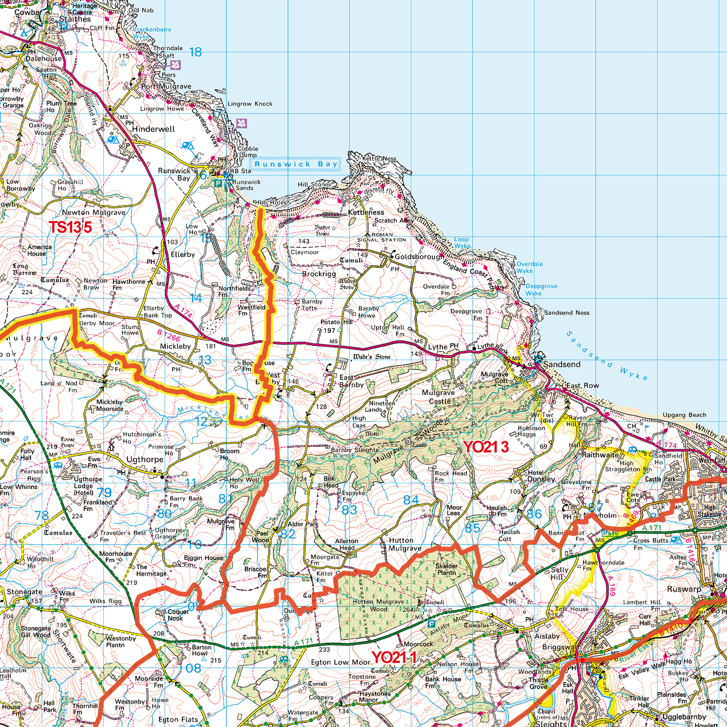 Teesside - TS - Postcode Sector Map (G15) – XYZ Maps