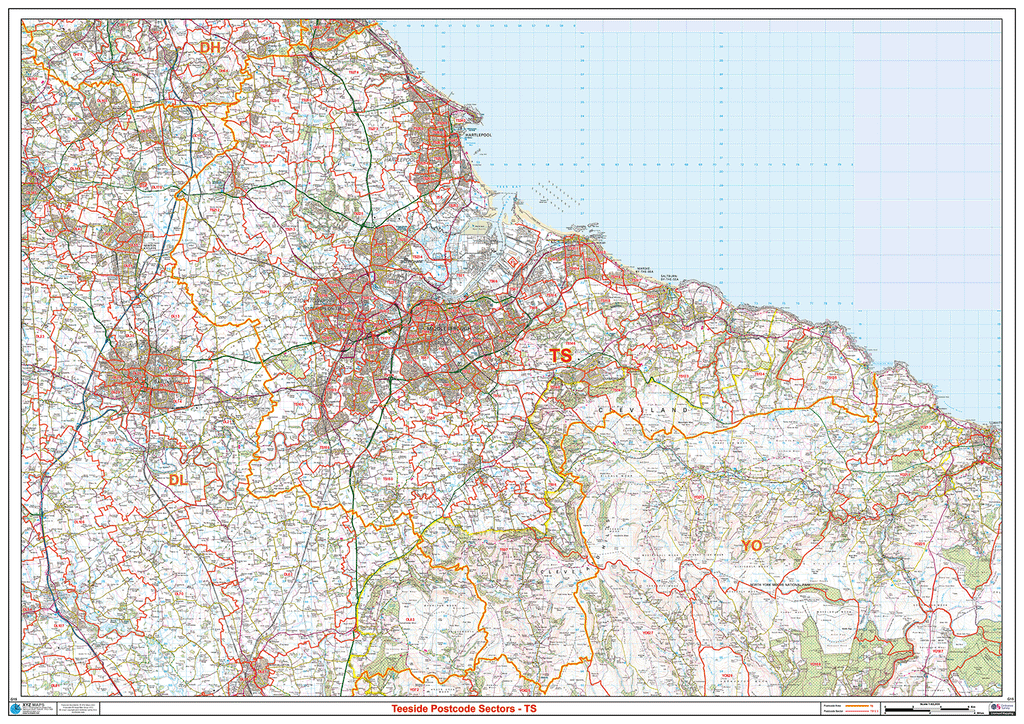 Teesside - TS - Postcode Sector Map (G15) – XYZ Maps