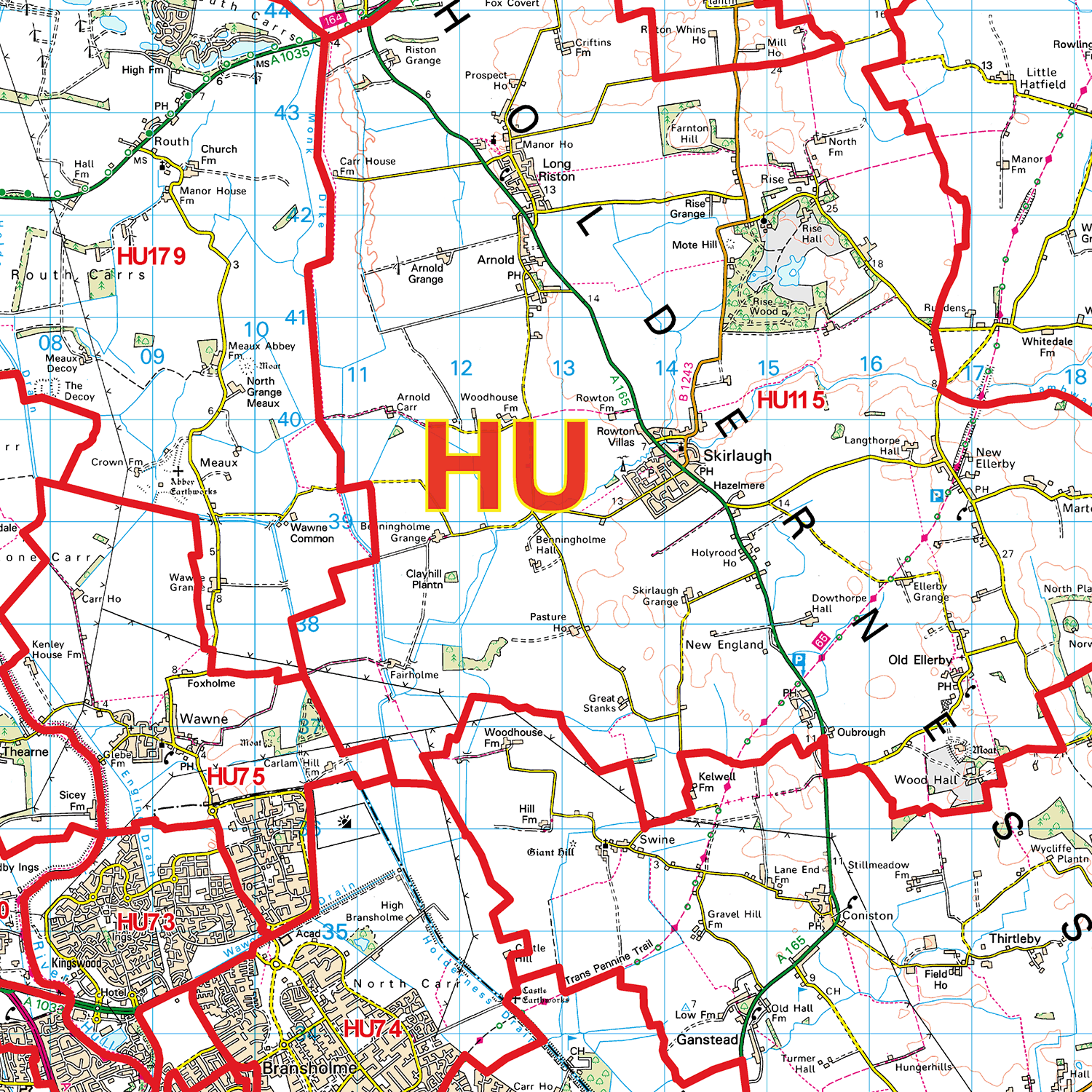 Hull - HU - Postcode Sector Map (G16)