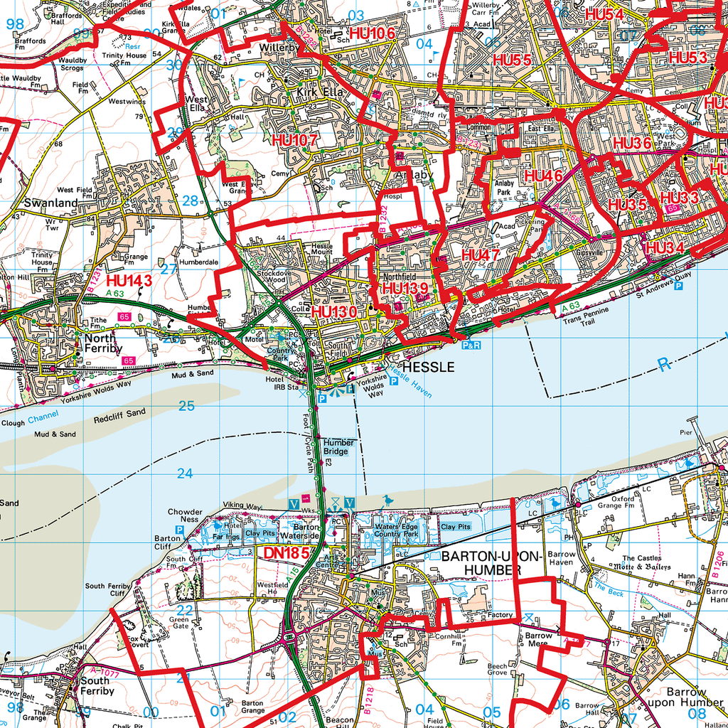 Hull - HU - Postcode Sector Map (G16)