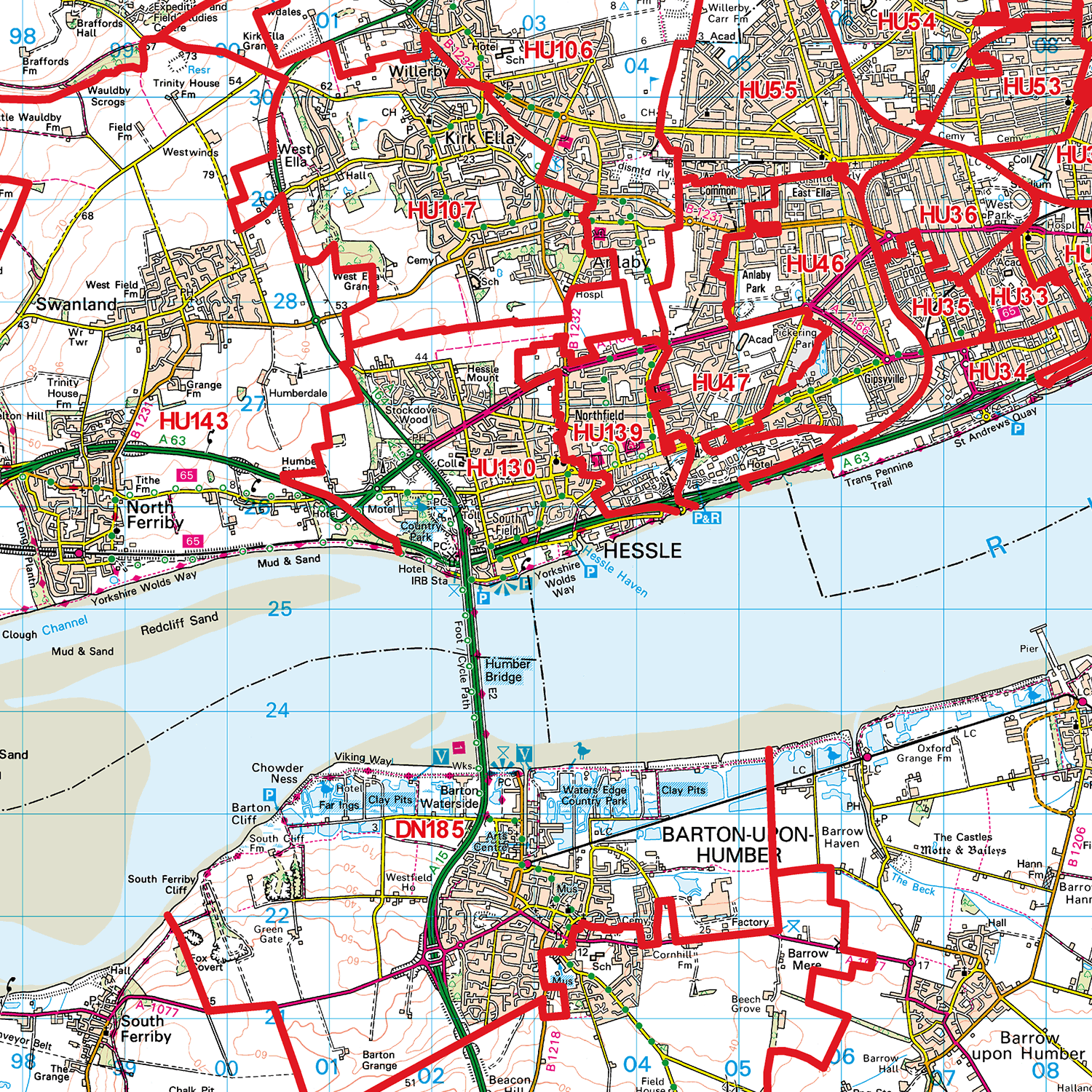 Hull - HU - Postcode Sector Map (G16)