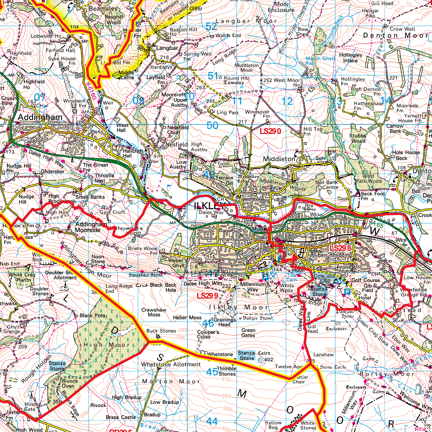 Ls Postcode Sector Map Leeds - LS - Postcode Sector Map (G17) – XYZ Maps