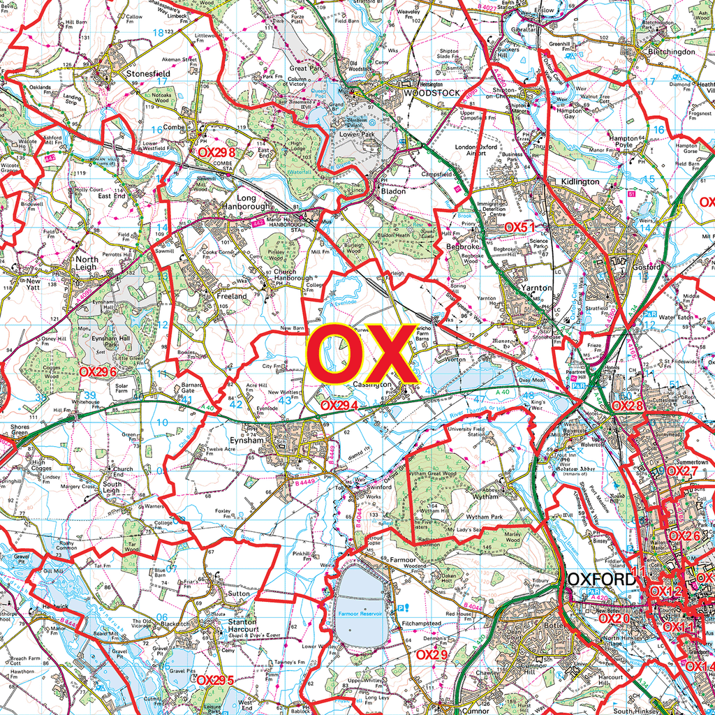 Oxford - OX - Postcode Sector Map (G18)