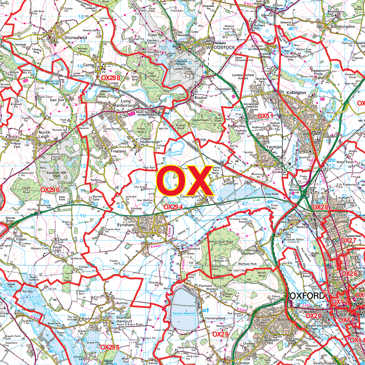 Oxford - OX - Postcode Sector Map (G18)