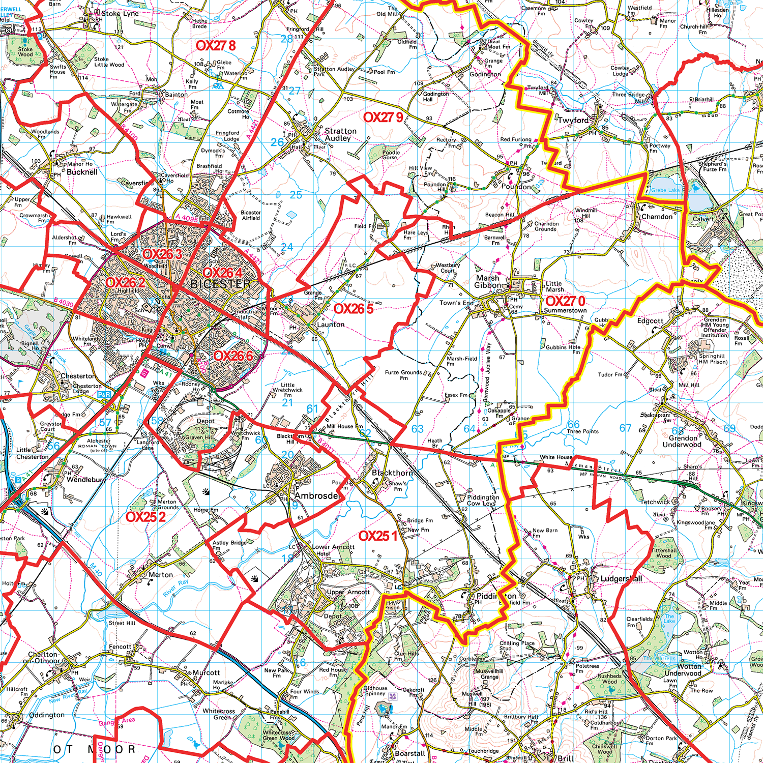 Oxford - OX - Postcode Sector Map (G18)