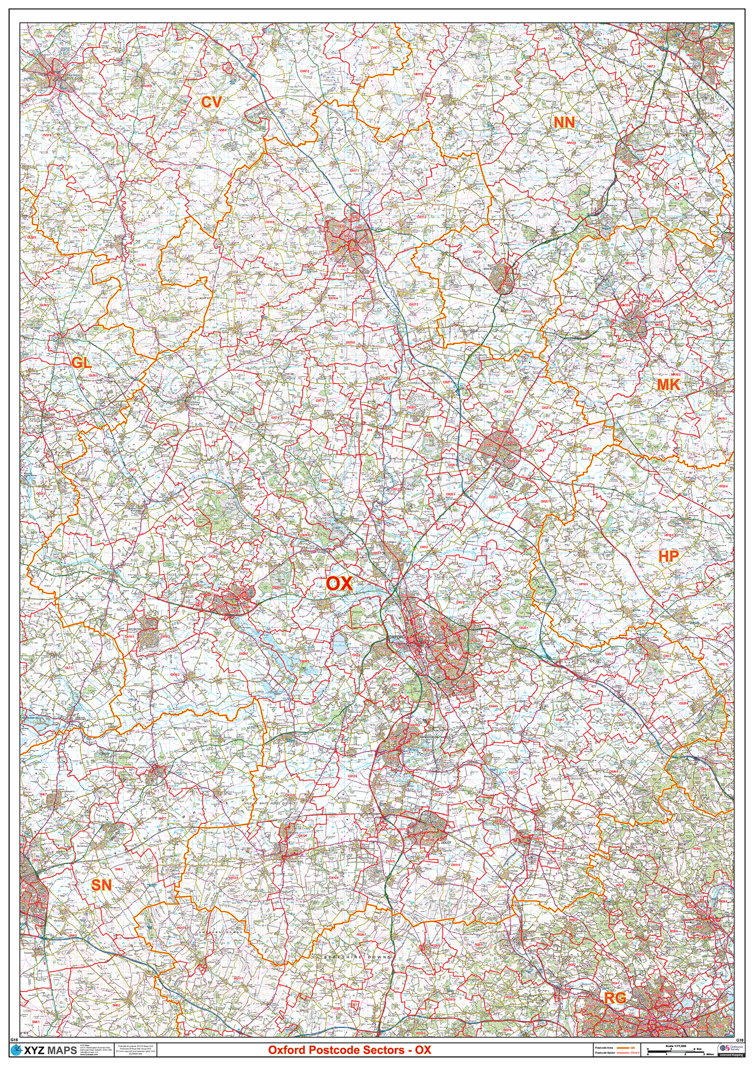 Oxford - OX - Postcode Sector Map (G18)
