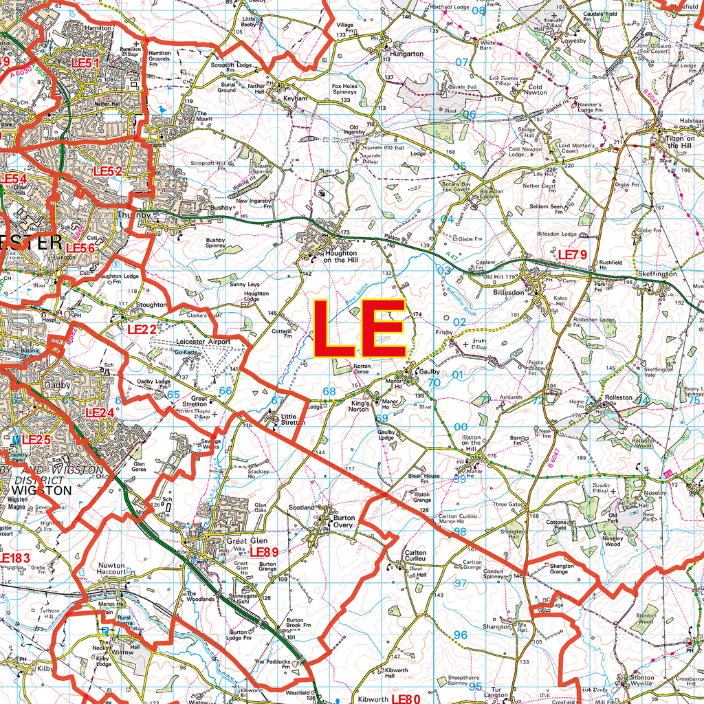 Leicester - LE - Postcode Sector Map (G19)