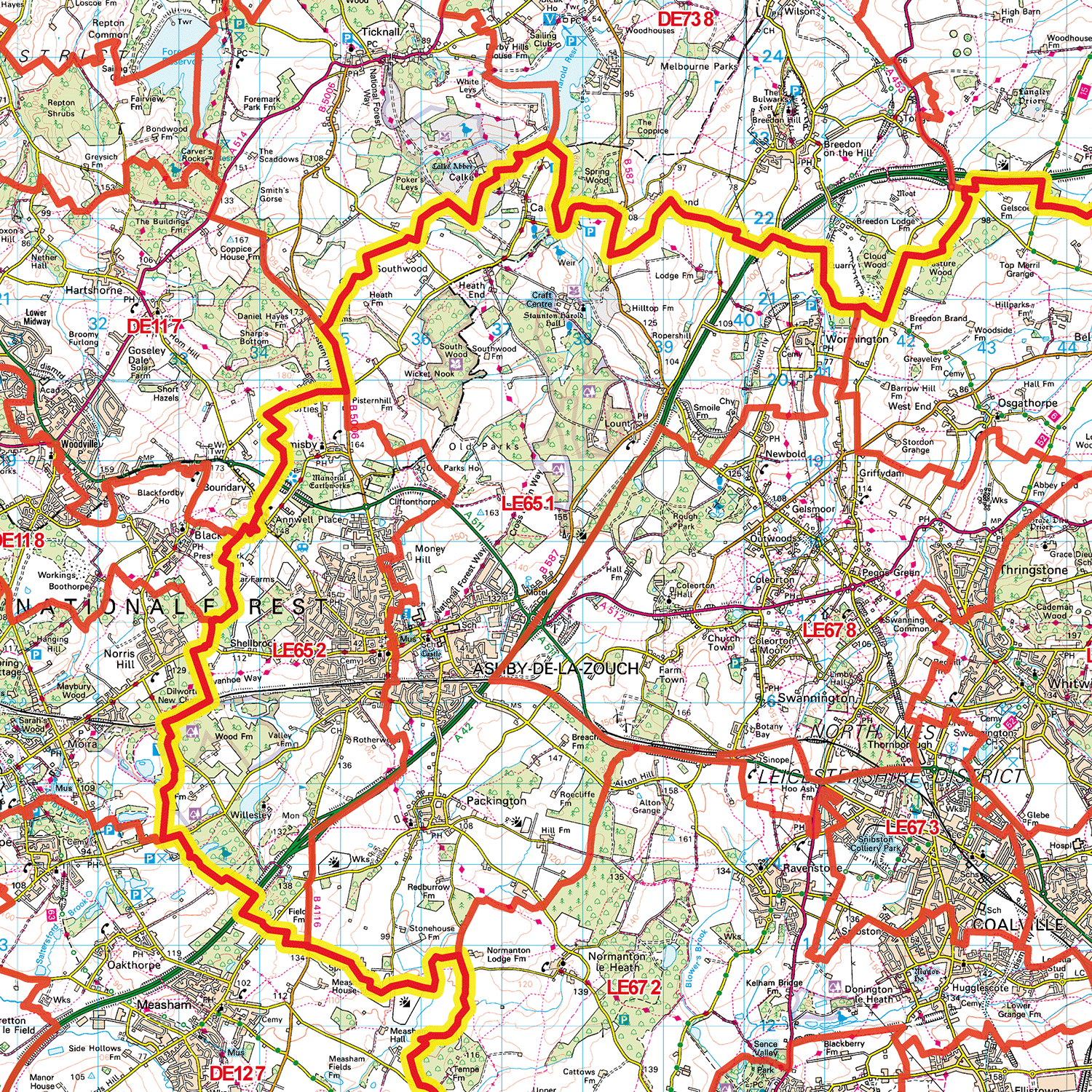 Leicester - LE - Postcode Sector Map (G19)