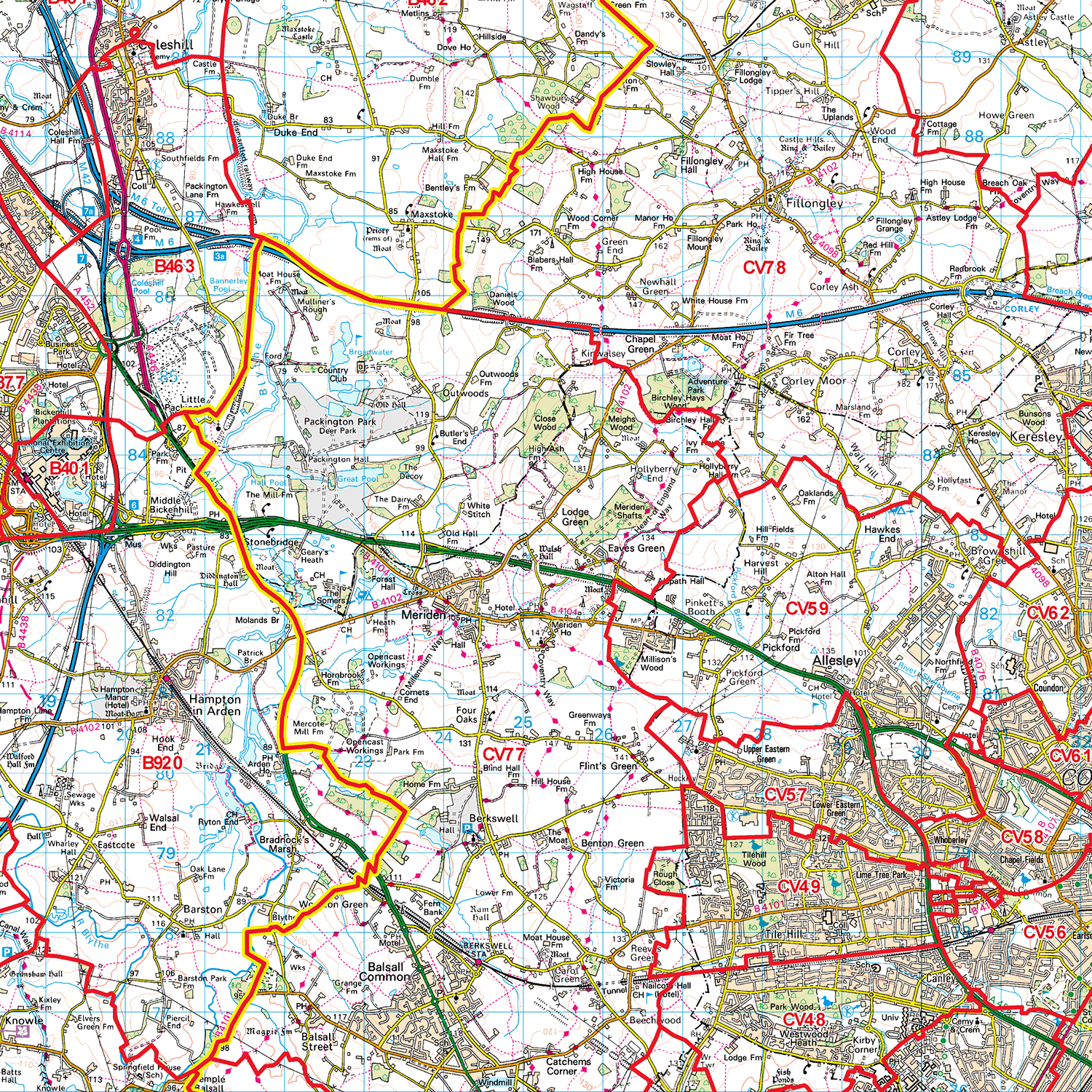 G20 Postcode Coventry - CV - Postcode Sector Map (G20) – XYZ Maps
