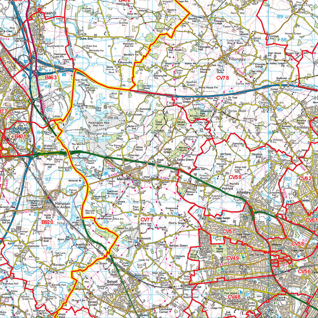 Coventry - CV - Postcode Sector Map (G20)