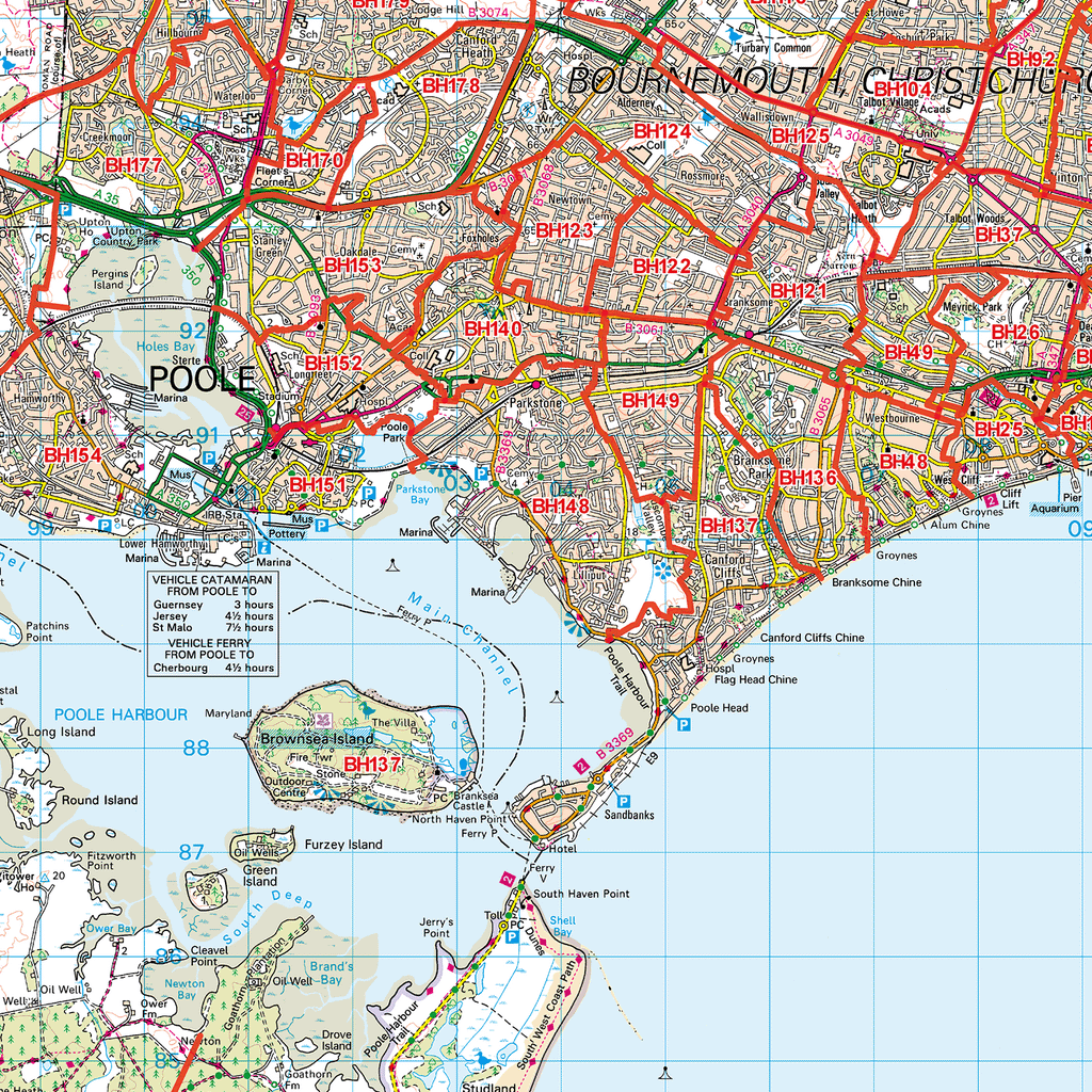 Bournemouth - BH - Postcode Sector Map (G21)