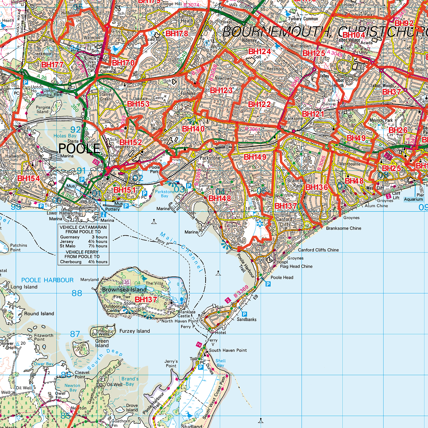 Bournemouth - BH - Postcode Sector Map (G21)