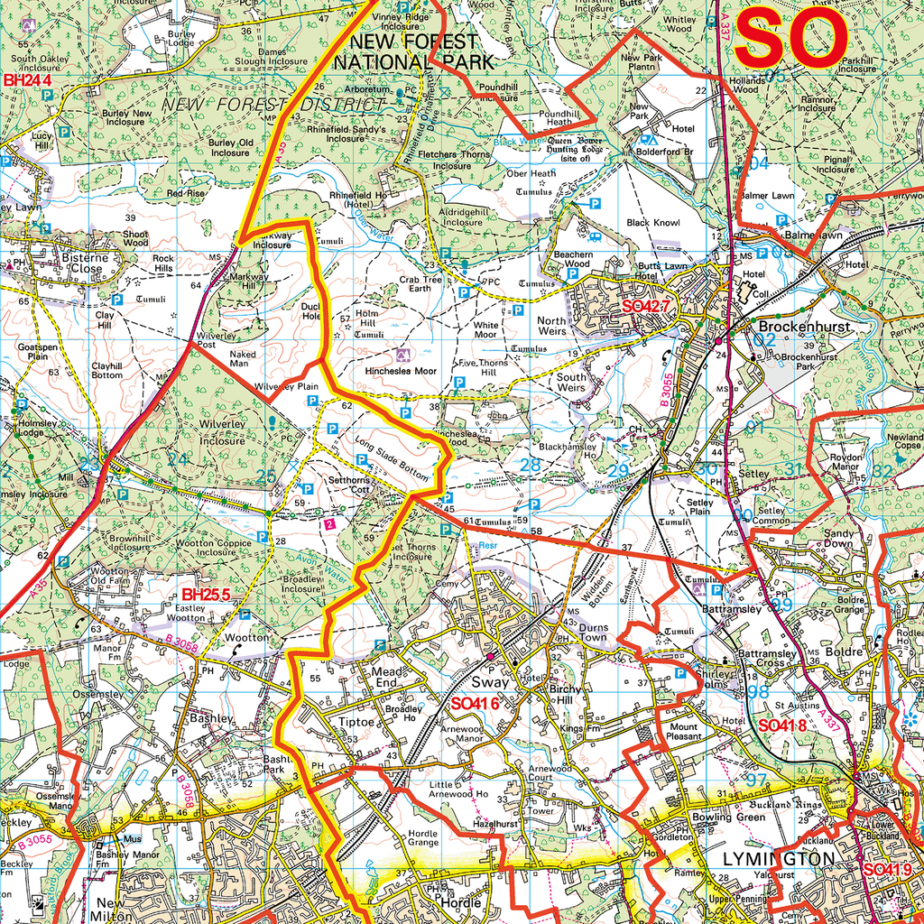Bournemouth - BH - Postcode Sector Map (G21)